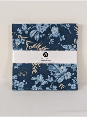 Something Blue Edyta Sitar Laundry Basket Quilts Layer Cake Fabric Andover 10"